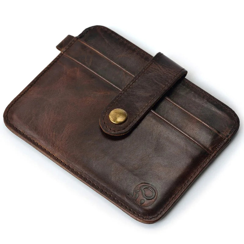 Portefeuille Homme Cuir Véritable Fin et Slim - Petit Format Portable
