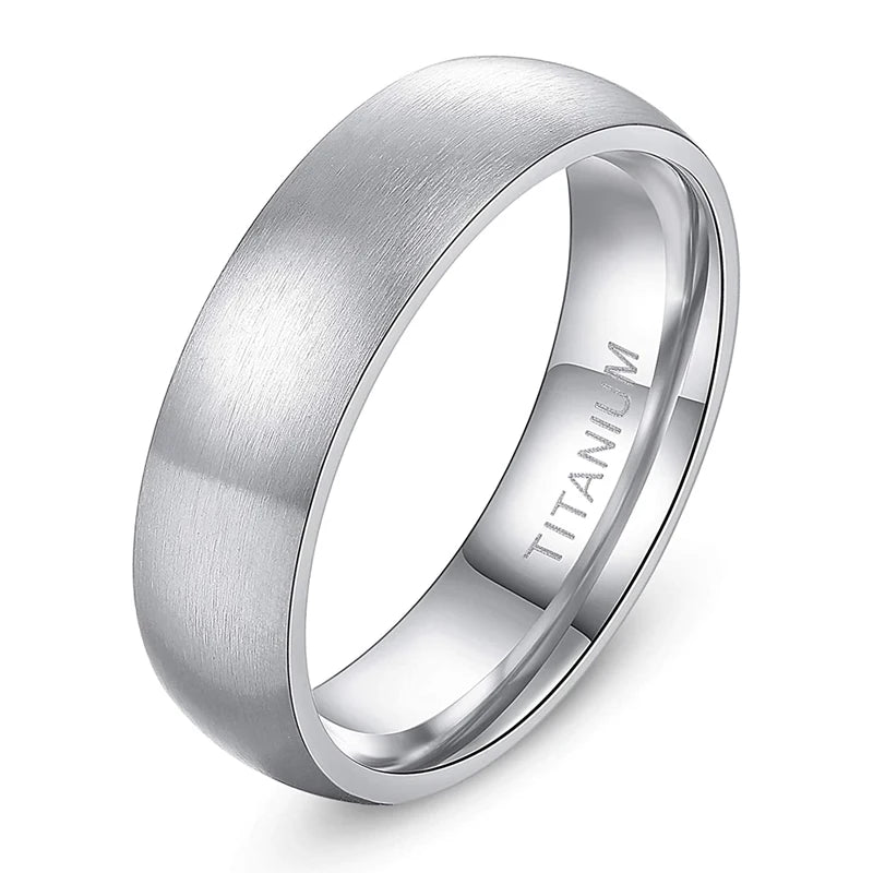 Bague Titane Brossée 4-8 mm - Minimaliste Homme/Femme