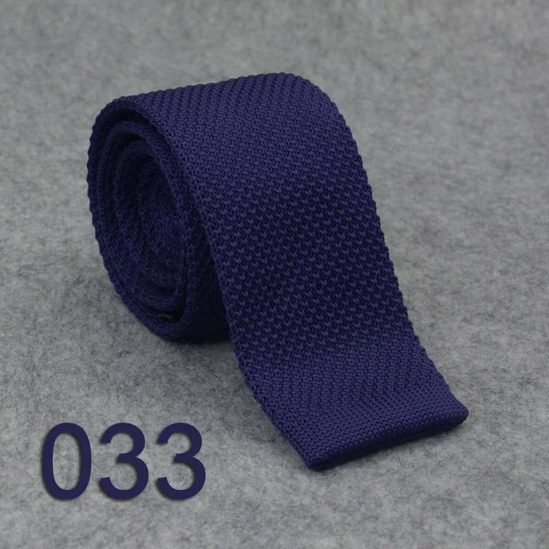 Cravate Tricotée Homme Noire Uni - Soie/Polyester 145 cm
