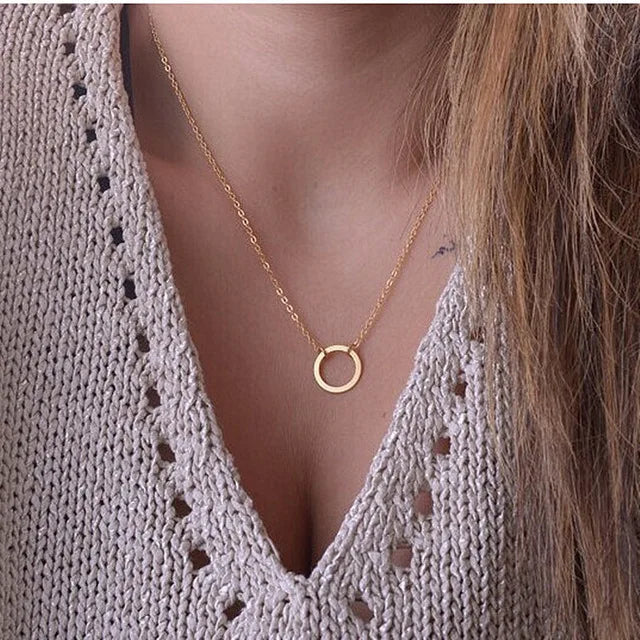 Collier Pendentif Minimaliste - Argenté pour Femme