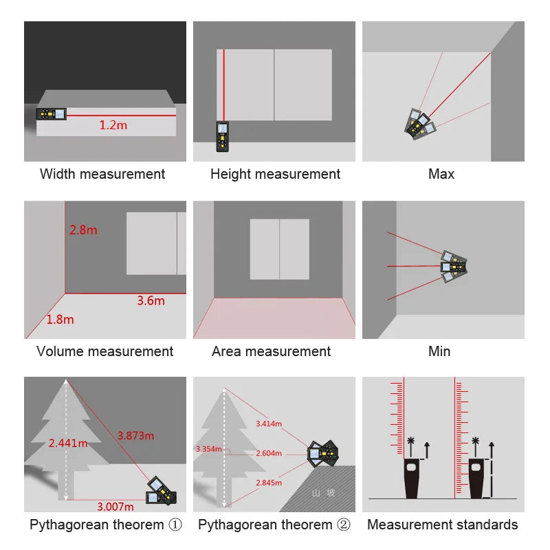 Télémètre Laser Mileseey X5 Rechargeable 40m à 120m - Mesure Précise