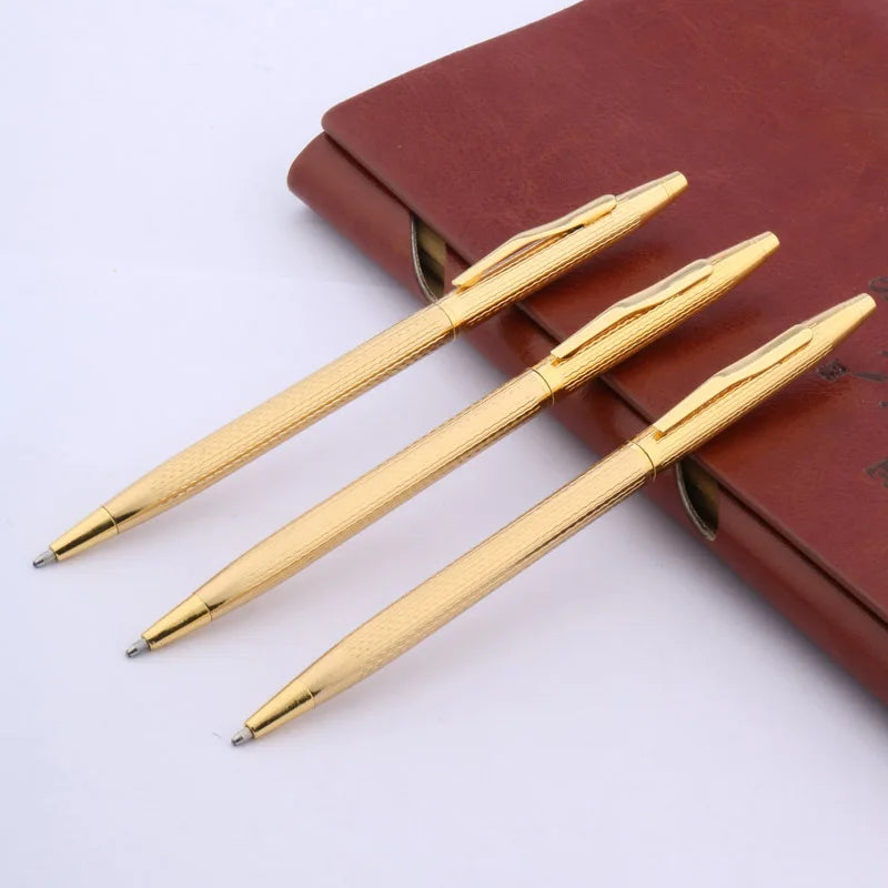Stylo Bille Métal Luxe Motif Vague Twist - Encre Noire, Idéal Bureau/Cadeau