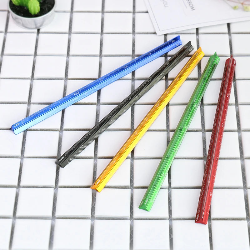 Règle Triangulaire Aluminium 15 cm - Échelle 1:20 à 1:600 pour Dessin Technique