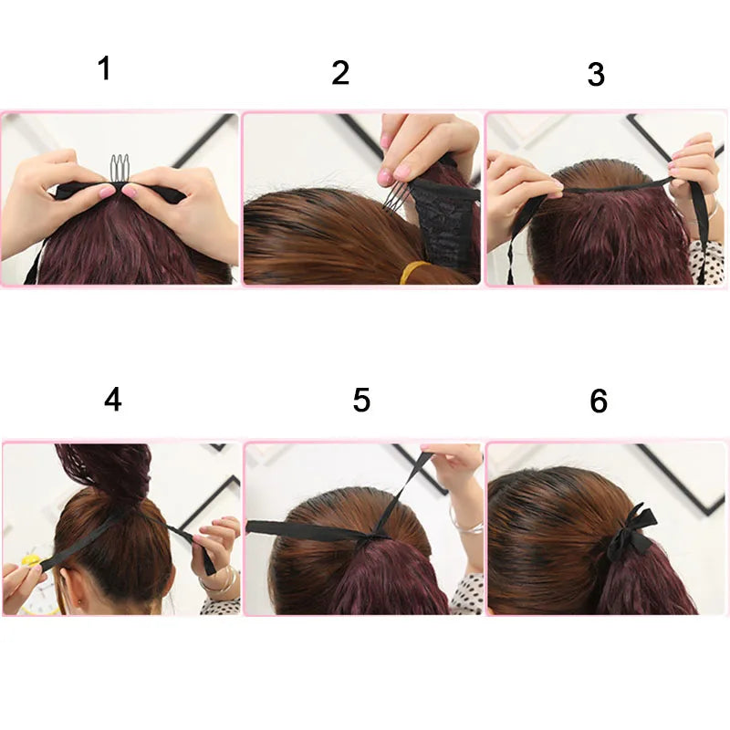 Queue de Cheval Synthétique Longue Kinky Curly - Extension Arc-en-Ciel Ombré