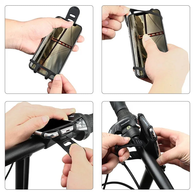 Support Téléphone Vélo/Moto Universel Silicone - Rotation 360°