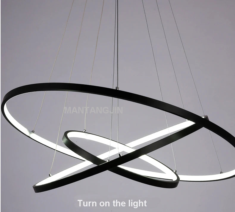Suspension Luminaire Moderne Cercle - 1 à 4 Lumières pour Salon/Salle à Manger