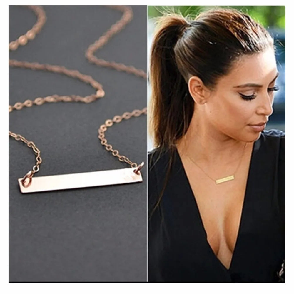 Collier Pendentif Minimaliste - Argenté pour Femme