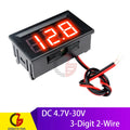 Voltmètre Digital LED DC 4-30V - Pour Voiture, Moto, Bateau