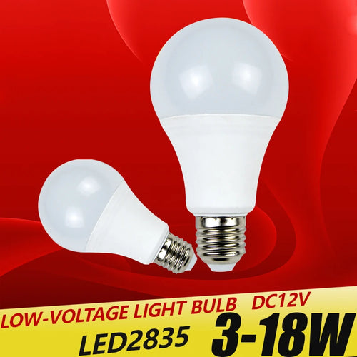 Ampoule LED E27 12V DC 3W à 18W - Basse Tension pour Camping/Solaire