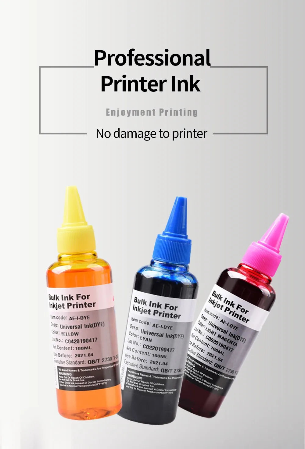 Kit Encre Universelle Dye 5x100 ml pour HP Canon Epson Brother