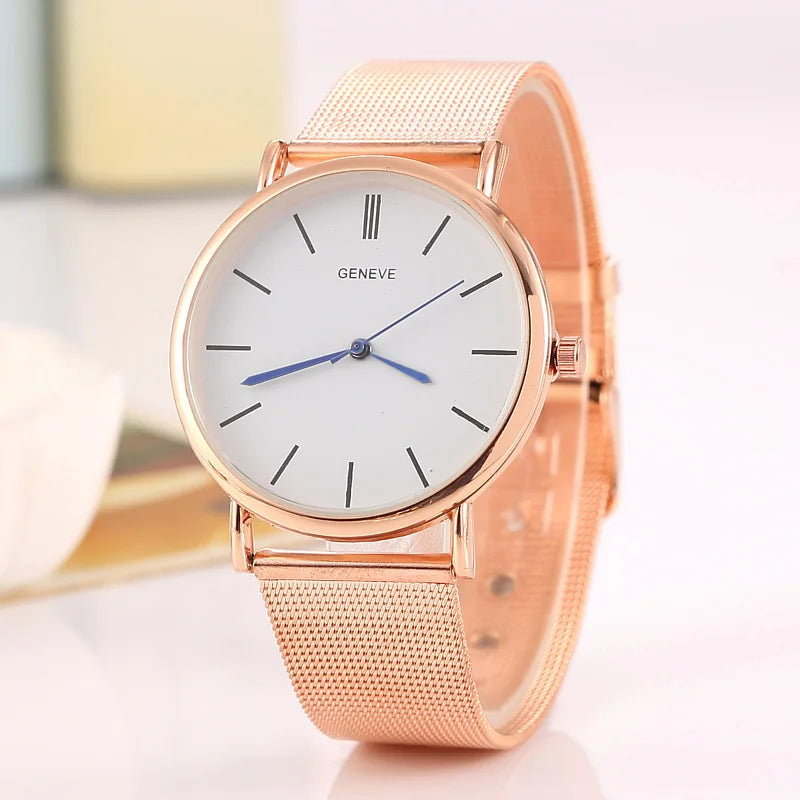 Montre Femme Geneva Quartz Maille Métal