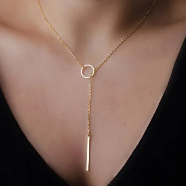 Collier Pendentif Minimaliste - Argenté pour Femme