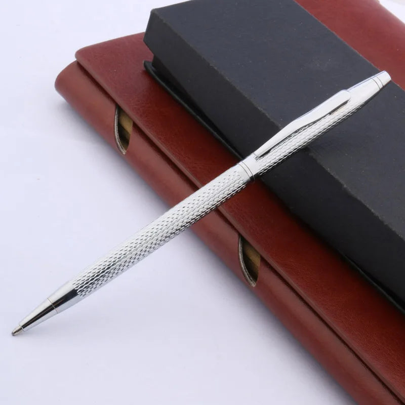 Stylo Bille Métal Luxe Motif Vague Twist - Encre Noire, Idéal Bureau/Cadeau