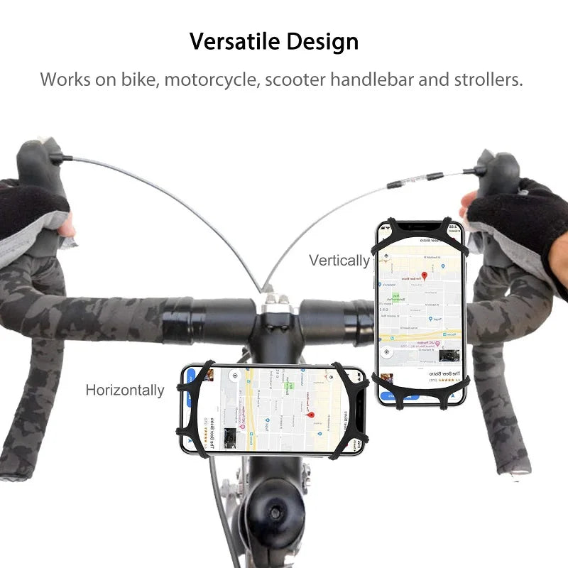 Support Téléphone Vélo/Moto Universel Silicone - Rotation 360°