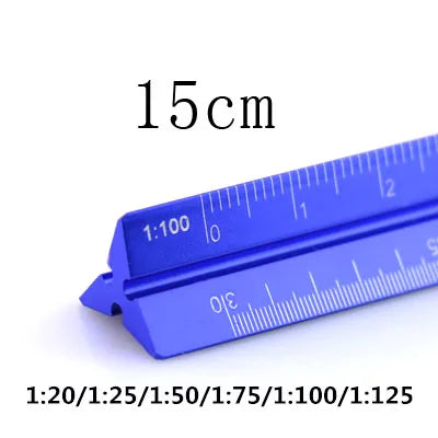 Règle Triangulaire Aluminium 15 cm - Échelle 1:20 à 1:600 pour Dessin Technique