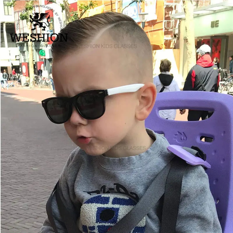 Lunettes de Soleil Enfant Polarisées - Classique avec Rivets Style Marque