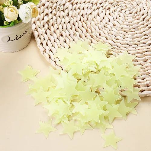 Stickers Muraux Lumineux Étoiles 100 pcs - Phosphorescents pour Chambre Enfant