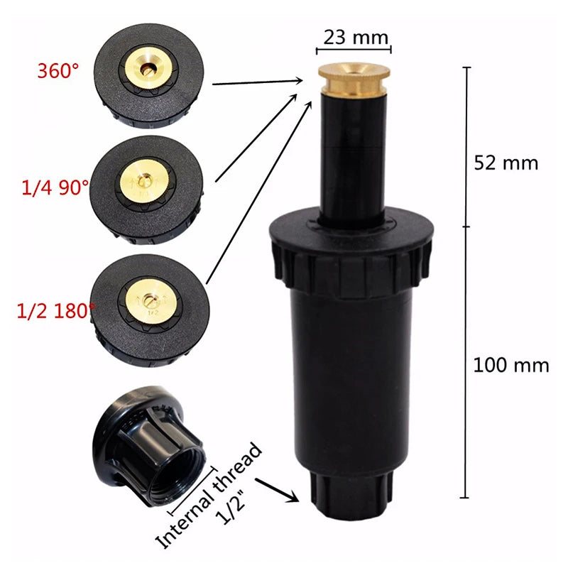 Arroseur Pop-up de Gazon 90°/180°/360° - Irrigation Jardin et Pelouse