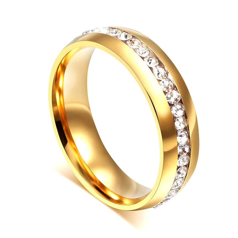 Alliance Acier Inoxydable Dorée Homme/Femme - Bague de Mariage Simple
