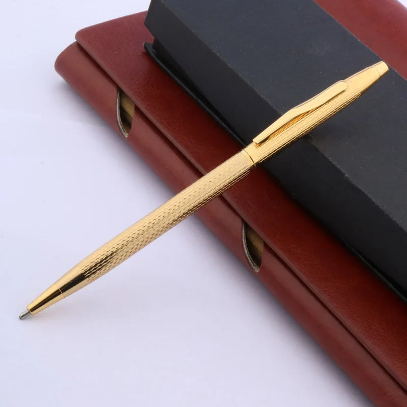 Stylo Bille Métal Luxe Motif Vague Twist - Encre Noire, Idéal Bureau/Cadeau