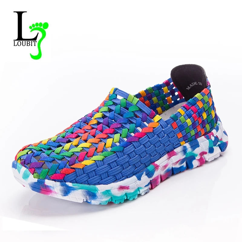 Chaussures Femme Été Plates Tissées - Loafers Casual Respirantes