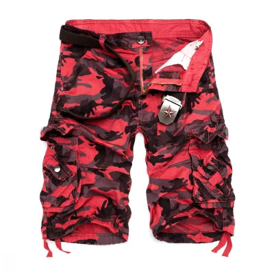 Short Cargo Homme Camouflage Lâche - Militaire Été 2025 Multi-Poches
