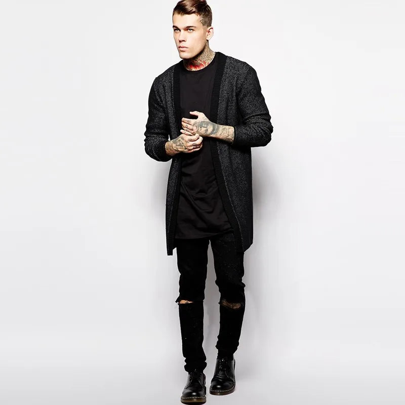 T-Shirt Homme Noir Long Hip Hop - Streetwear Tendance 2026
