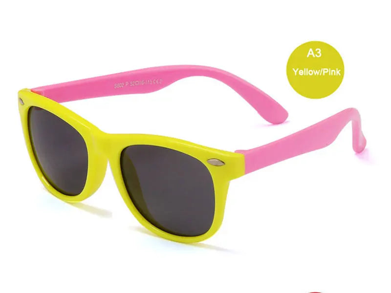Lunettes de Soleil Enfant Polarisées - Classique avec Rivets Style Marque