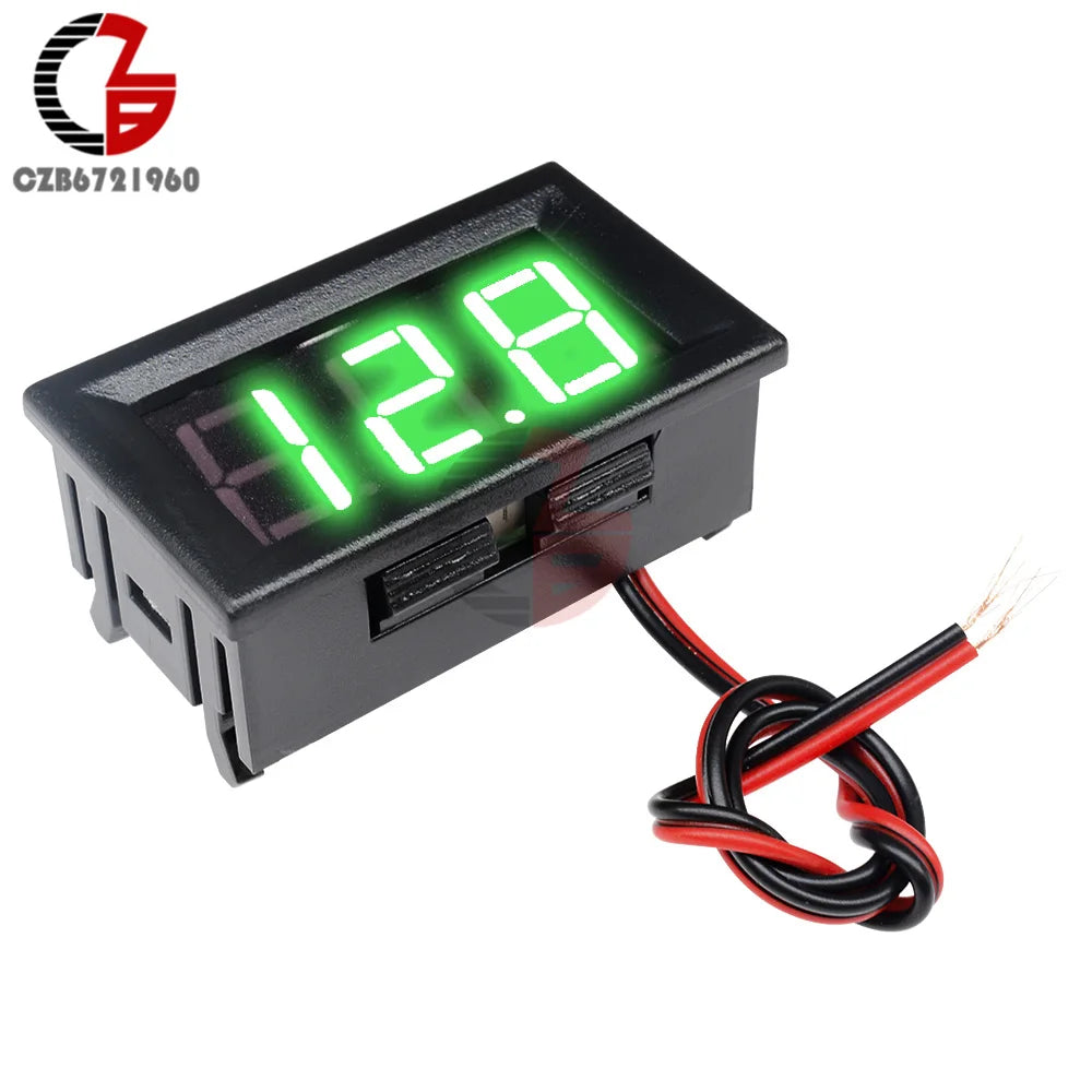 Voltmètre Digital LED DC 4-30V - Pour Voiture, Moto, Bateau