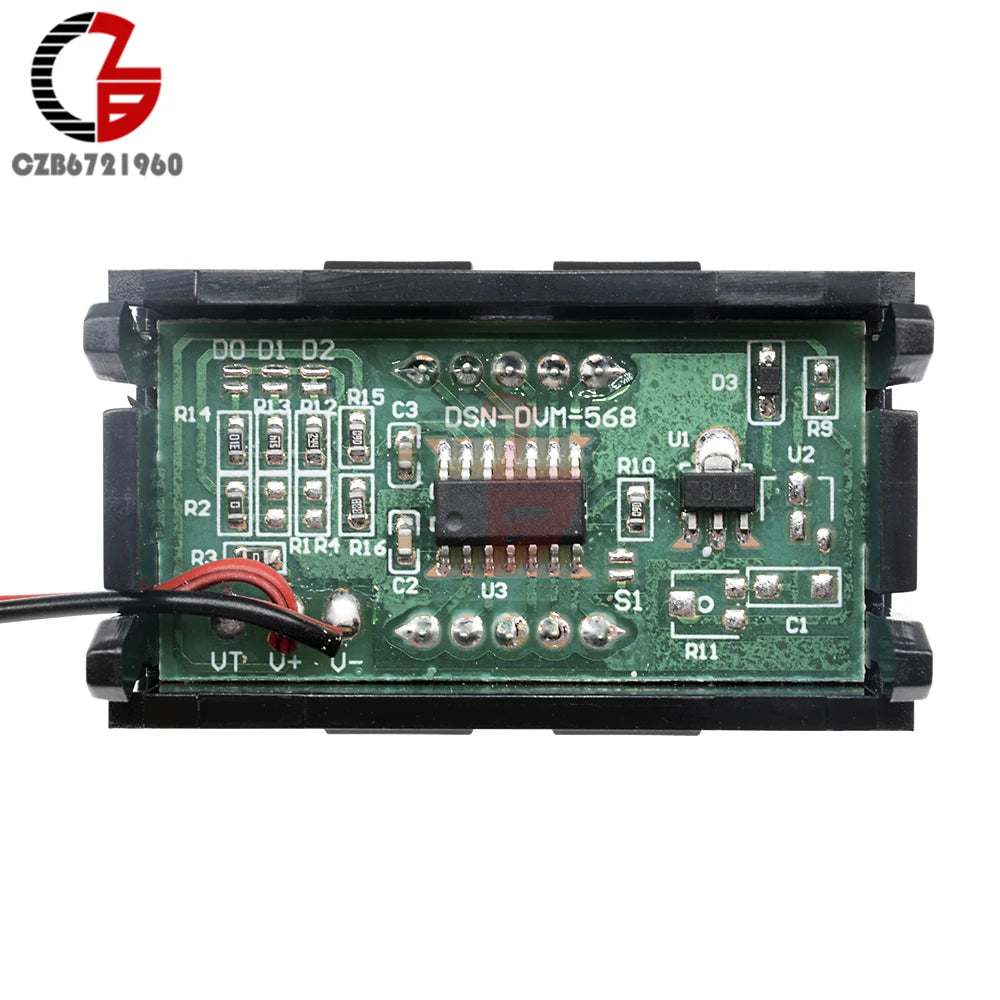 Voltmètre Digital LED DC 4-30V - Pour Voiture, Moto, Bateau