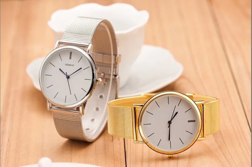 Montre Femme Geneva Quartz Maille Métal