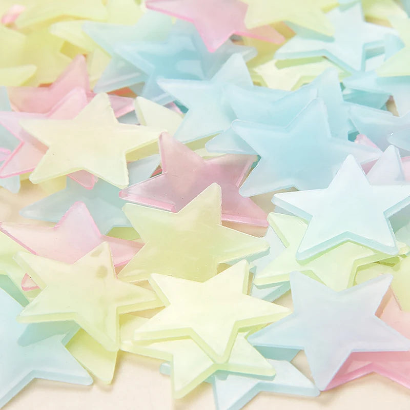 Stickers Muraux Lumineux Étoiles 100 pcs - Phosphorescents pour Chambre Enfant
