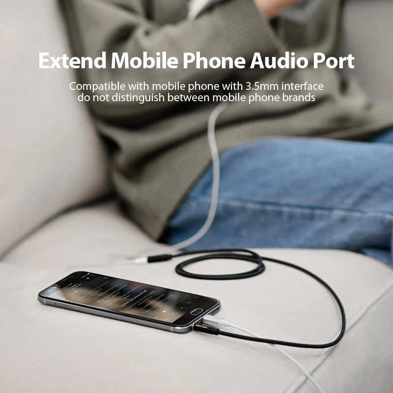 Câble Extension Jack 3.5 mm AUX - Pour Voiture, PC, TV, Smartphone