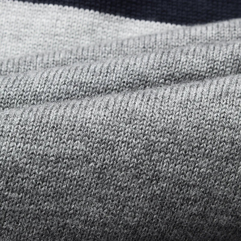 Pull Homme O-Neck Rayé Slim Fit - Tricot Casual Automne/Hiver