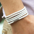 Bracelet Cuir Noir Rétro - Multi Tours Style Biker