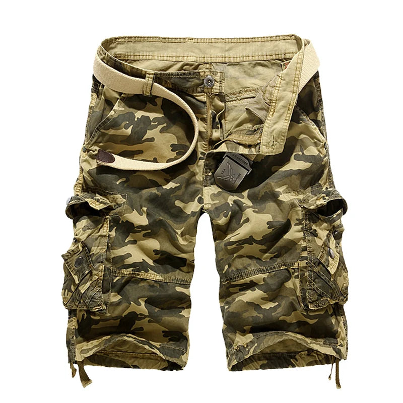 Short Cargo Homme Camouflage Lâche - Militaire Été 2025 Multi-Poches