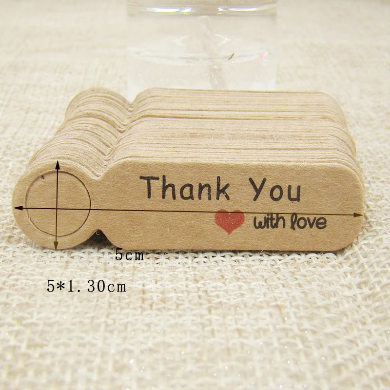 Étiquettes Prix Kraft Vierges 5x3 cm - 100 pcs + Ficelle Chanvre