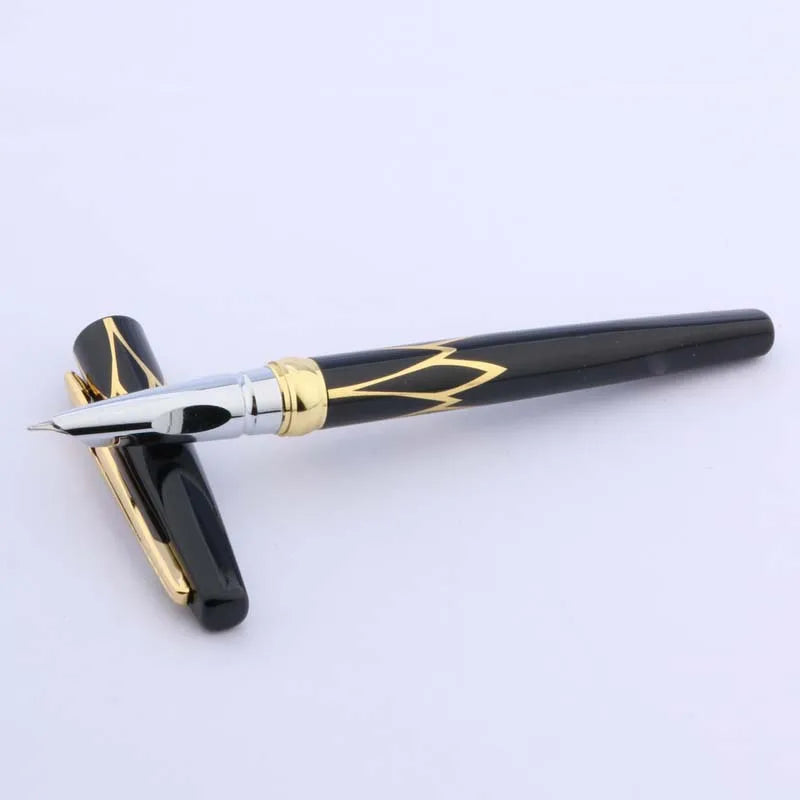 Stylo Plume Hero Classique Doré et Noir - Pointe Fine, Idéal Étudiant/Bureau