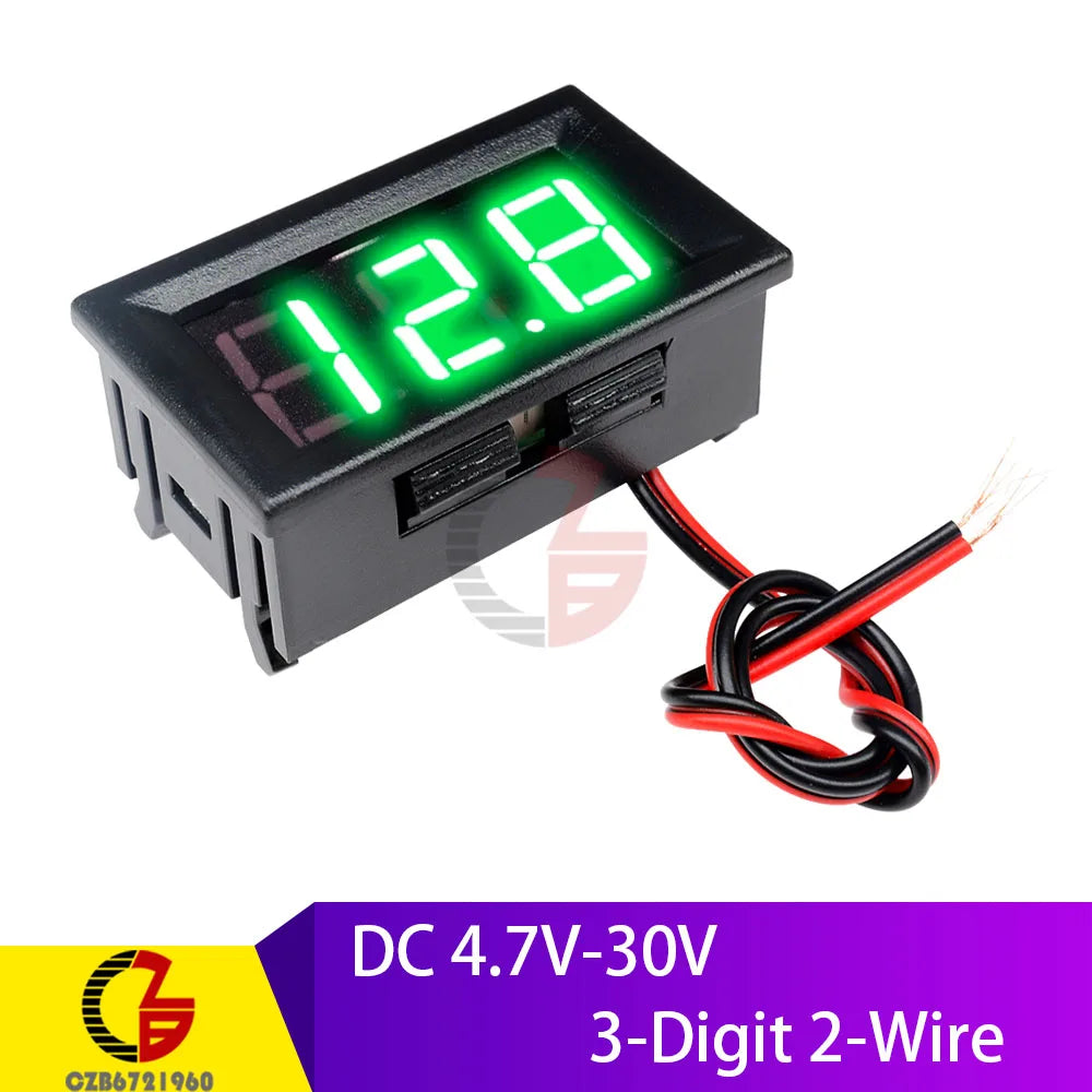 Voltmètre Digital LED DC 4-30V - Pour Voiture, Moto, Bateau