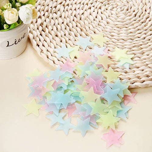 Stickers Muraux Lumineux Étoiles 100 pcs - Phosphorescents pour Chambre Enfant