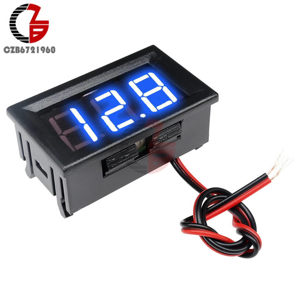 Voltmètre Digital LED DC 4-30V - Pour Voiture, Moto, Bateau