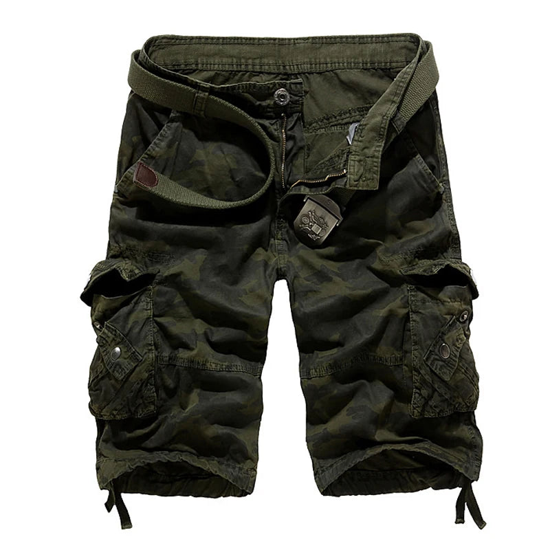 Short Cargo Homme Camouflage Lâche - Militaire Été 2025 Multi-Poches