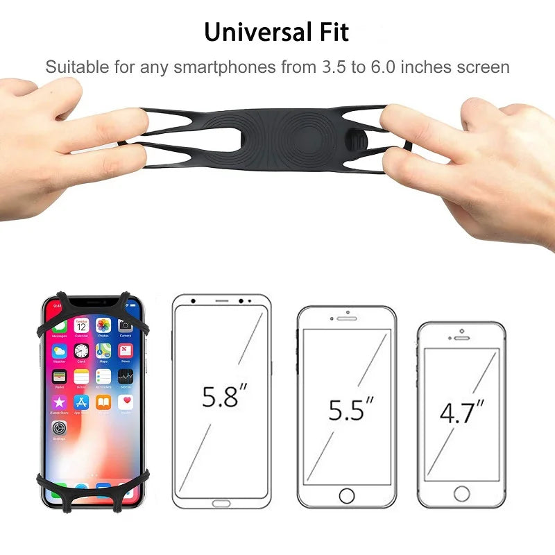 Support Téléphone Vélo/Moto Universel Silicone - Rotation 360°