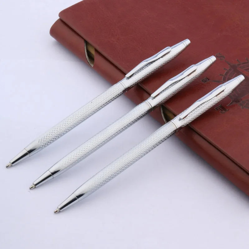 Stylo Bille Métal Luxe Motif Vague Twist - Encre Noire, Idéal Bureau/Cadeau