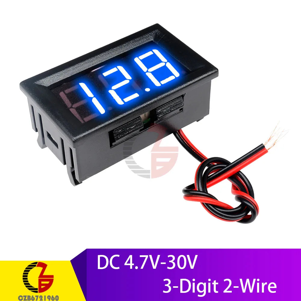 Voltmètre Digital LED DC 4-30V - Pour Voiture, Moto, Bateau