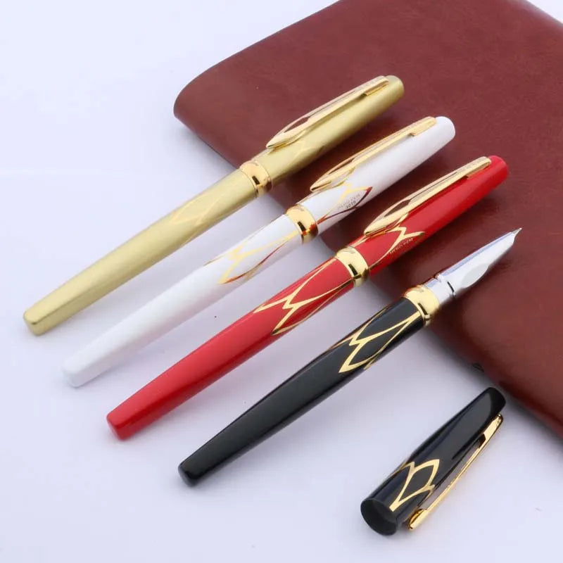 Stylo Plume Hero Classique Doré et Noir - Pointe Fine, Idéal Étudiant/Bureau