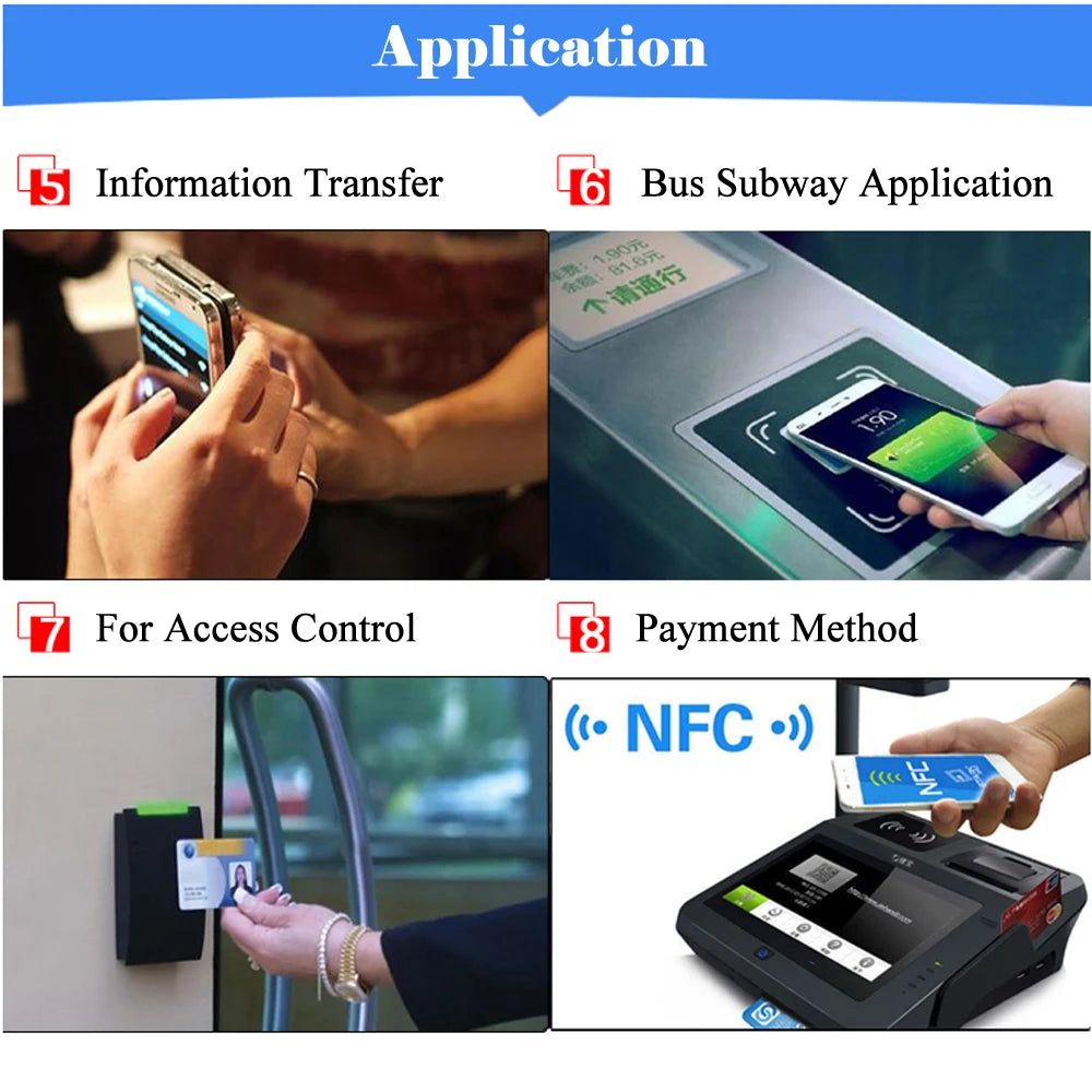 Étiquettes NFC NTAG213 - Lot de 6 Stickers 13.56 MHz pour Automatisation