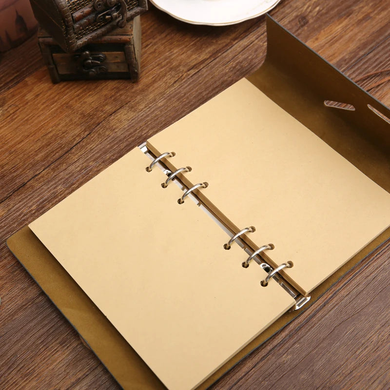 Carnet de Notes Spirale Rétro Cuir PU Ancre Pirate - Journal de Voyage