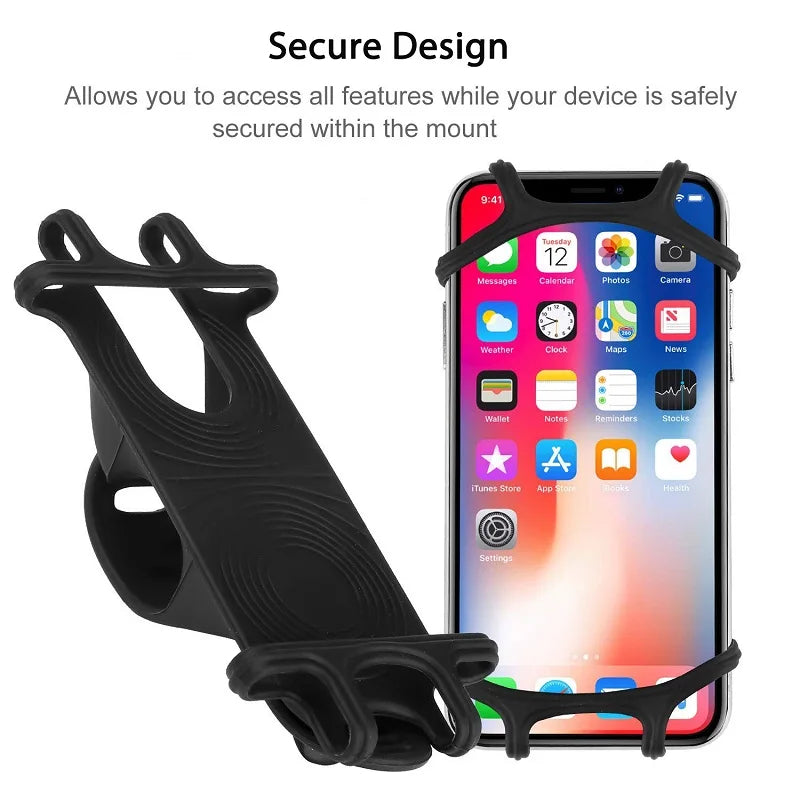 Support Téléphone Vélo/Moto Universel Silicone - Rotation 360°