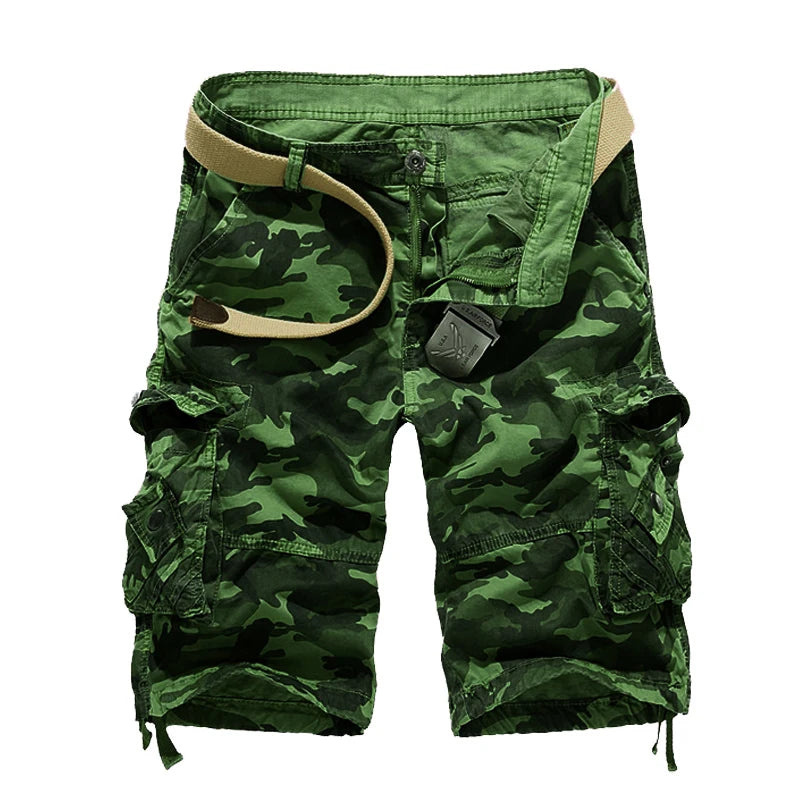 Short Cargo Homme Camouflage Lâche - Militaire Été 2025 Multi-Poches